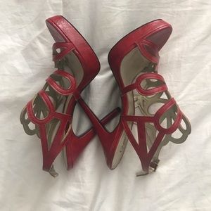 Carlos Santana Red Leather Heels 8